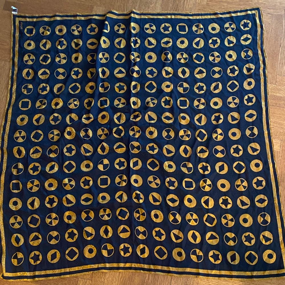 Vintage Fendi Black and Gold Shawl